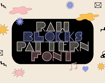 Retro Pattern Font: Raw Blocks - Bold, Elegant Typeface (OTF, TTF)