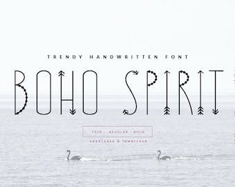Boho Spirit Font: Bohemian Handwritten Script (Digital Download)