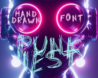Punkiest Font: Hand-Drawn Grunge Typeface (Digital Download)