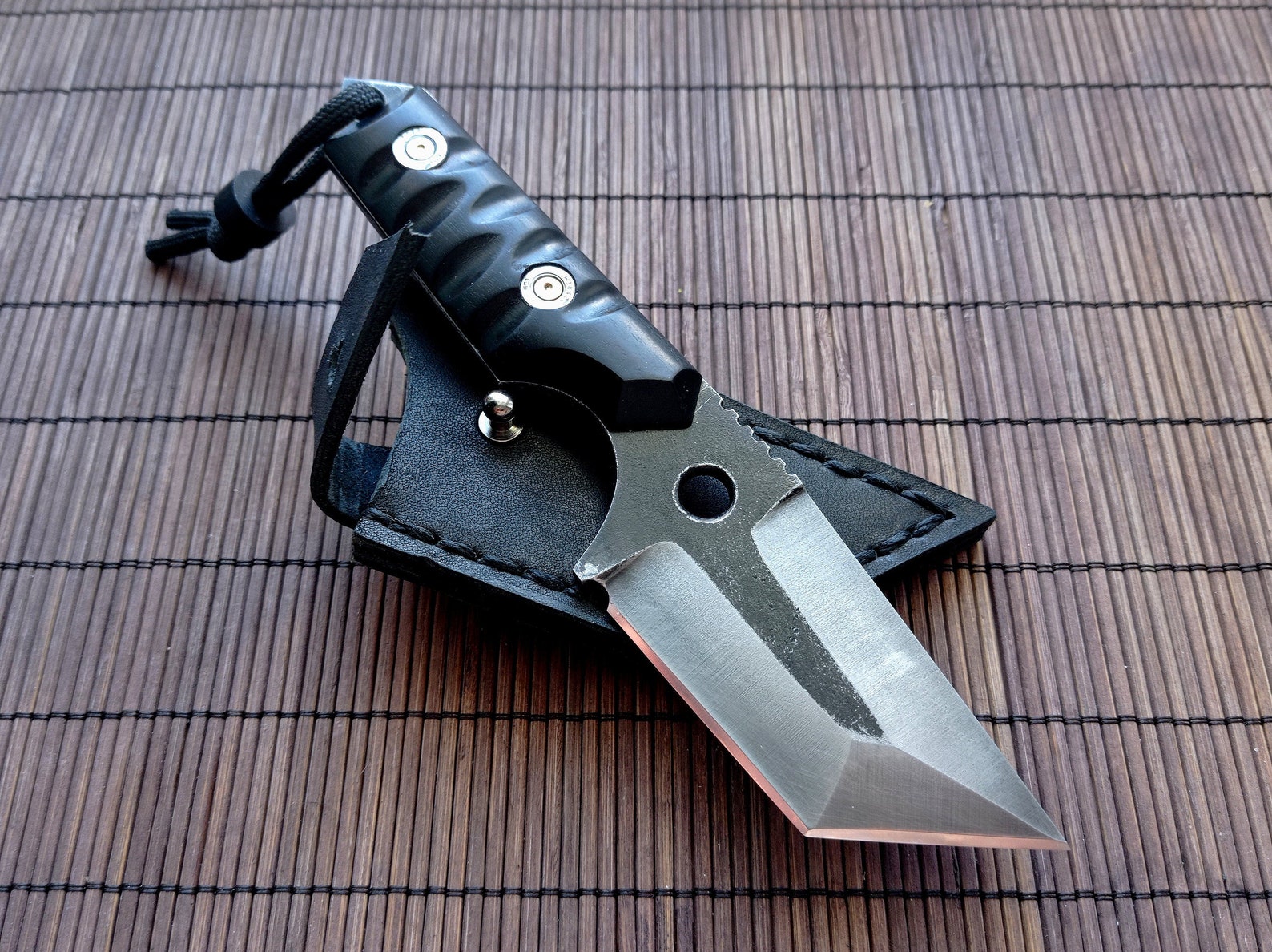 Hand kiridashi knife EDC. Tanto blade. Neck knife Etsy