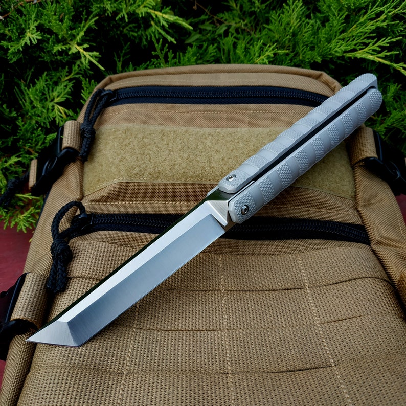 Folding knife tanto / spearpoint Stinger. large Etsy