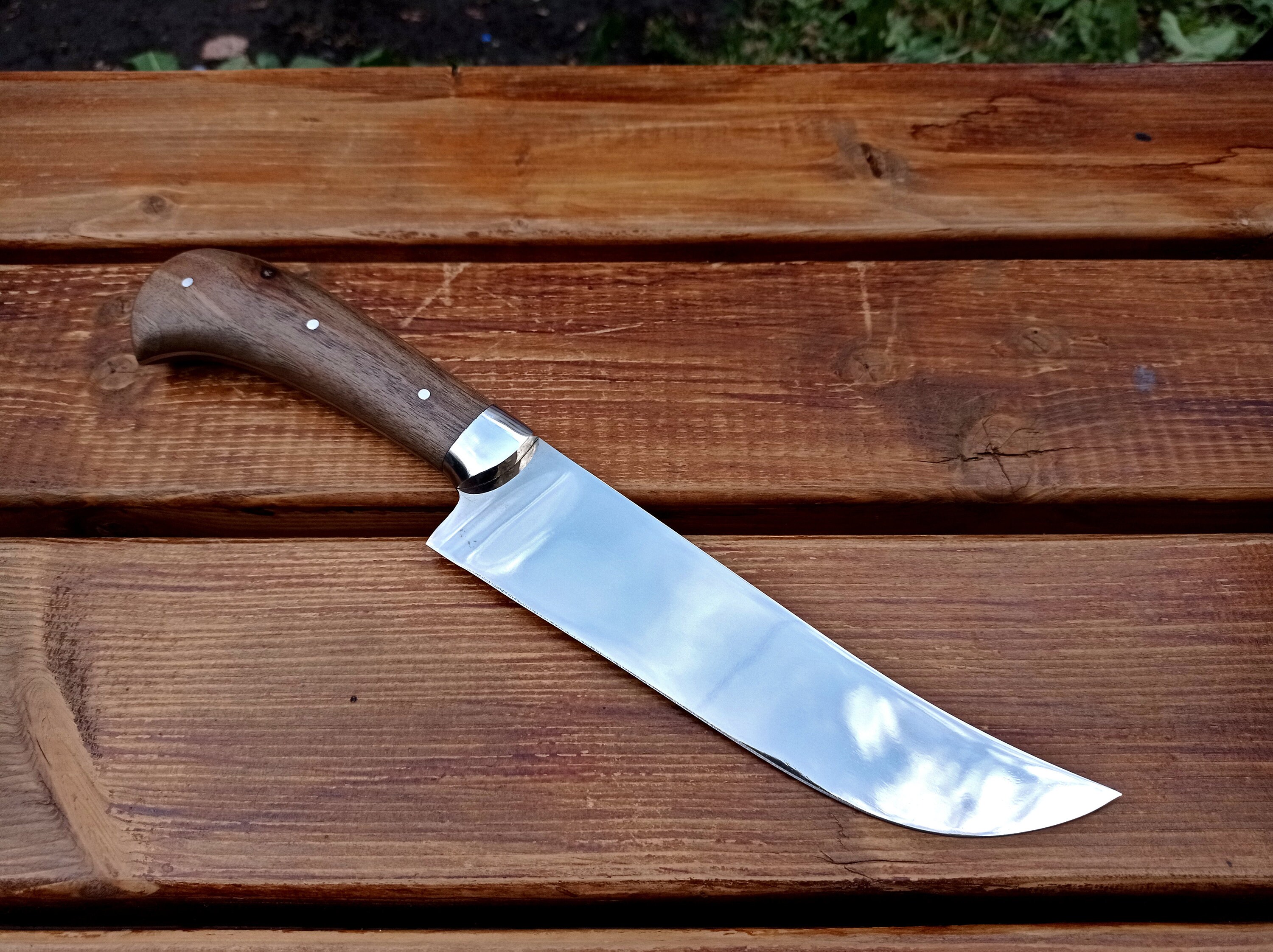 Cuchillo de cocina hecho a mano con hojas pulidas espejo. | Etsy