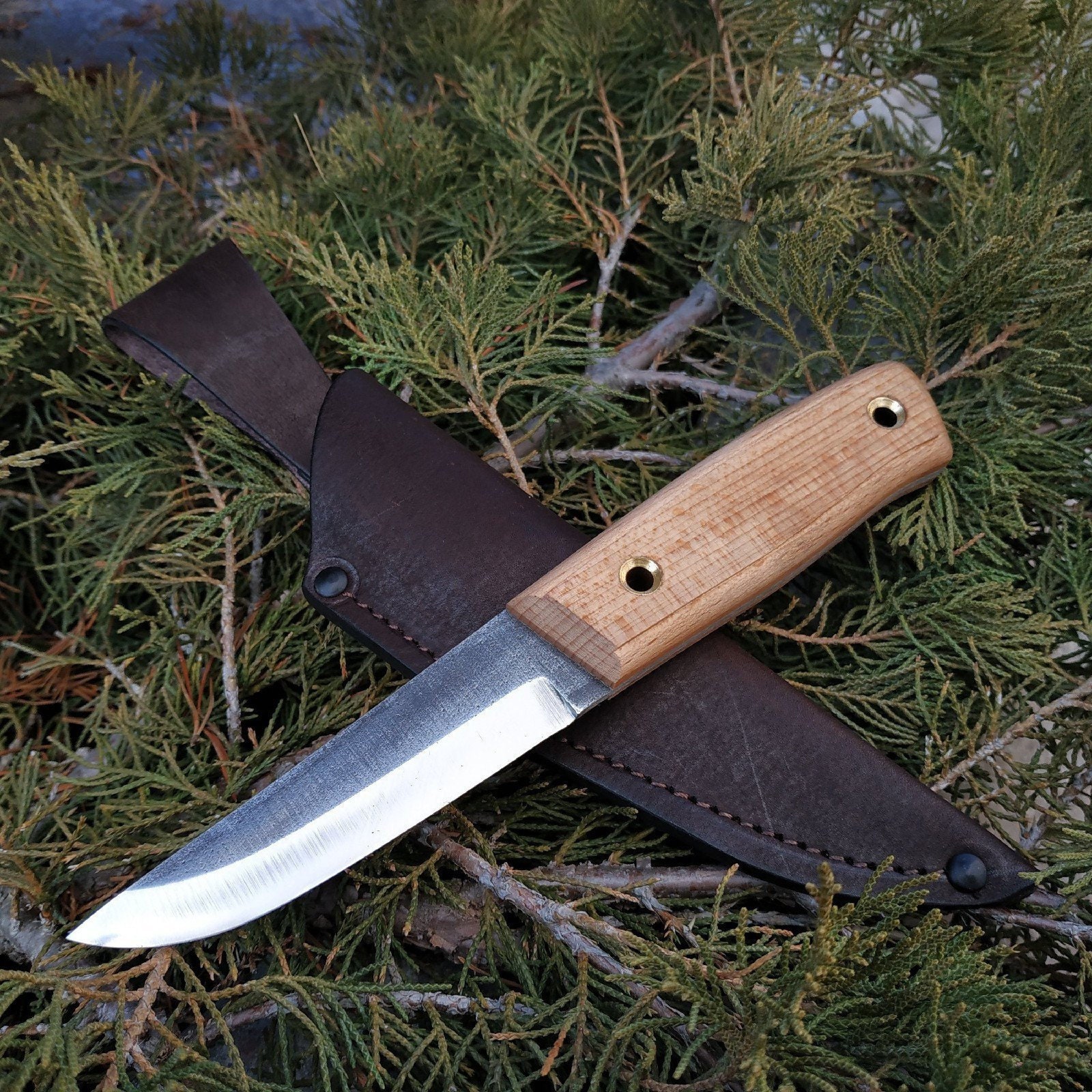 Bushcraft full tang knife Scandi. a reliable tool Etsy
