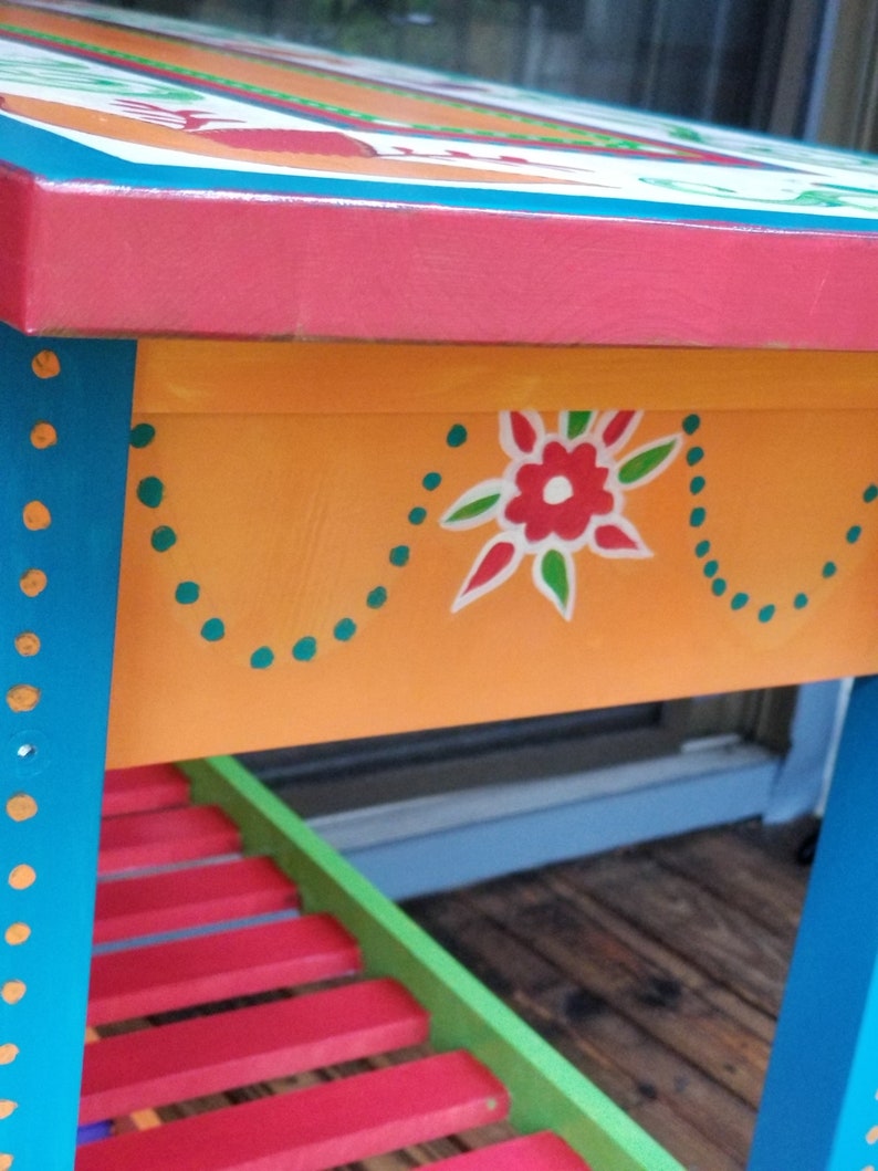 SAMPLE Decorative Hand Painted Kitchen Island/cart/ Etsy