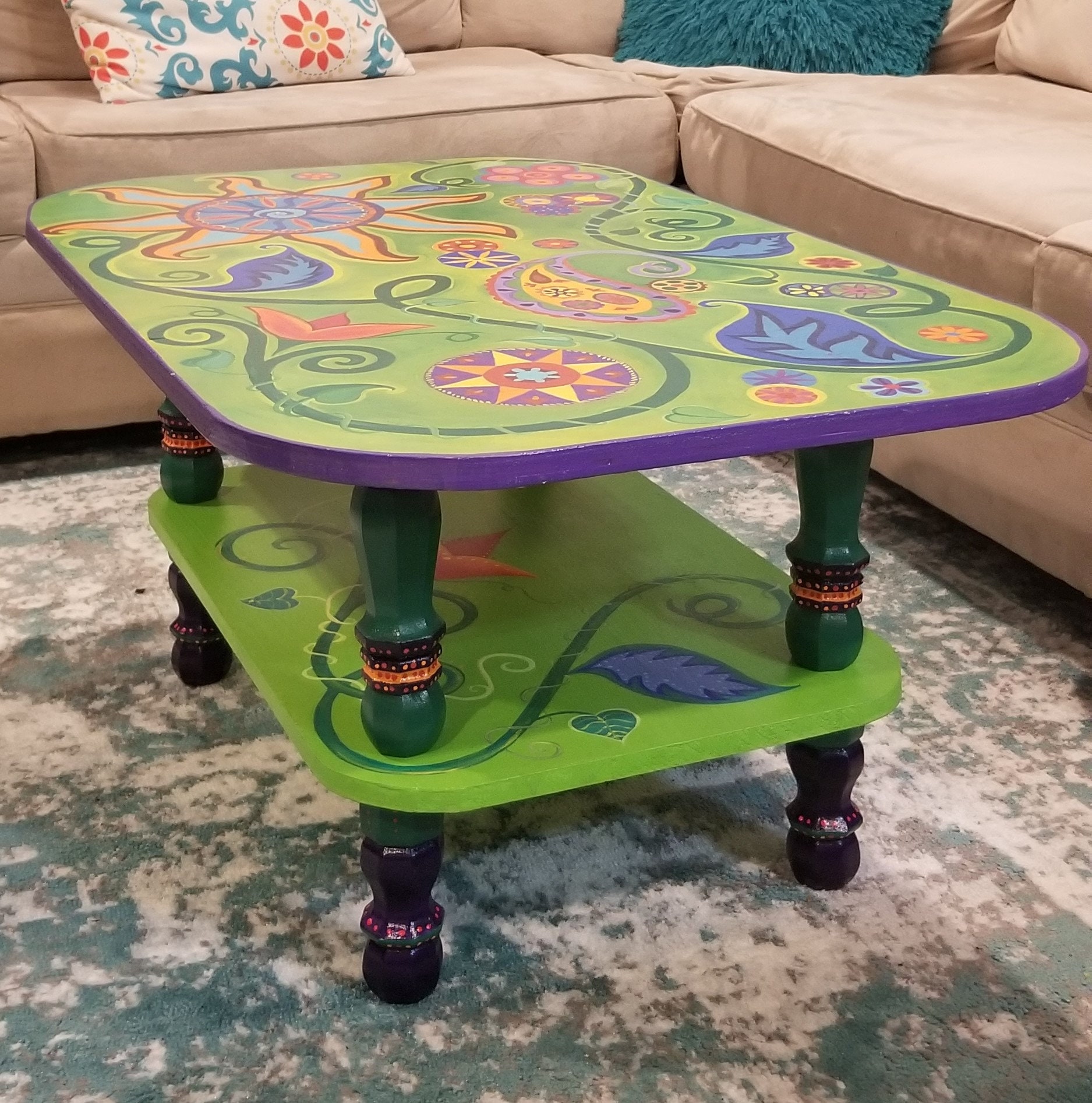 Hand Painted Coffee Table Hand Painted Coffee Table