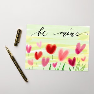 Be mine Greeting card/ Be mine Valentine&#39;s day card/Be mine Card