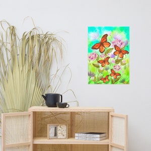Monarch butterfly poster/Original butterfly art print/ Butterflies wall art/Monarch butterflies