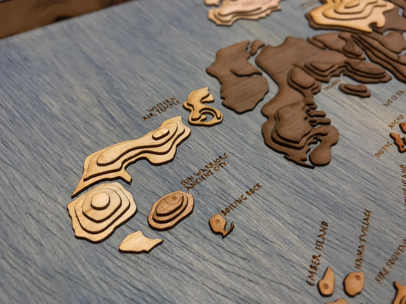 Avatar the Last Airbender Laser Cut Topographic Map of the ...