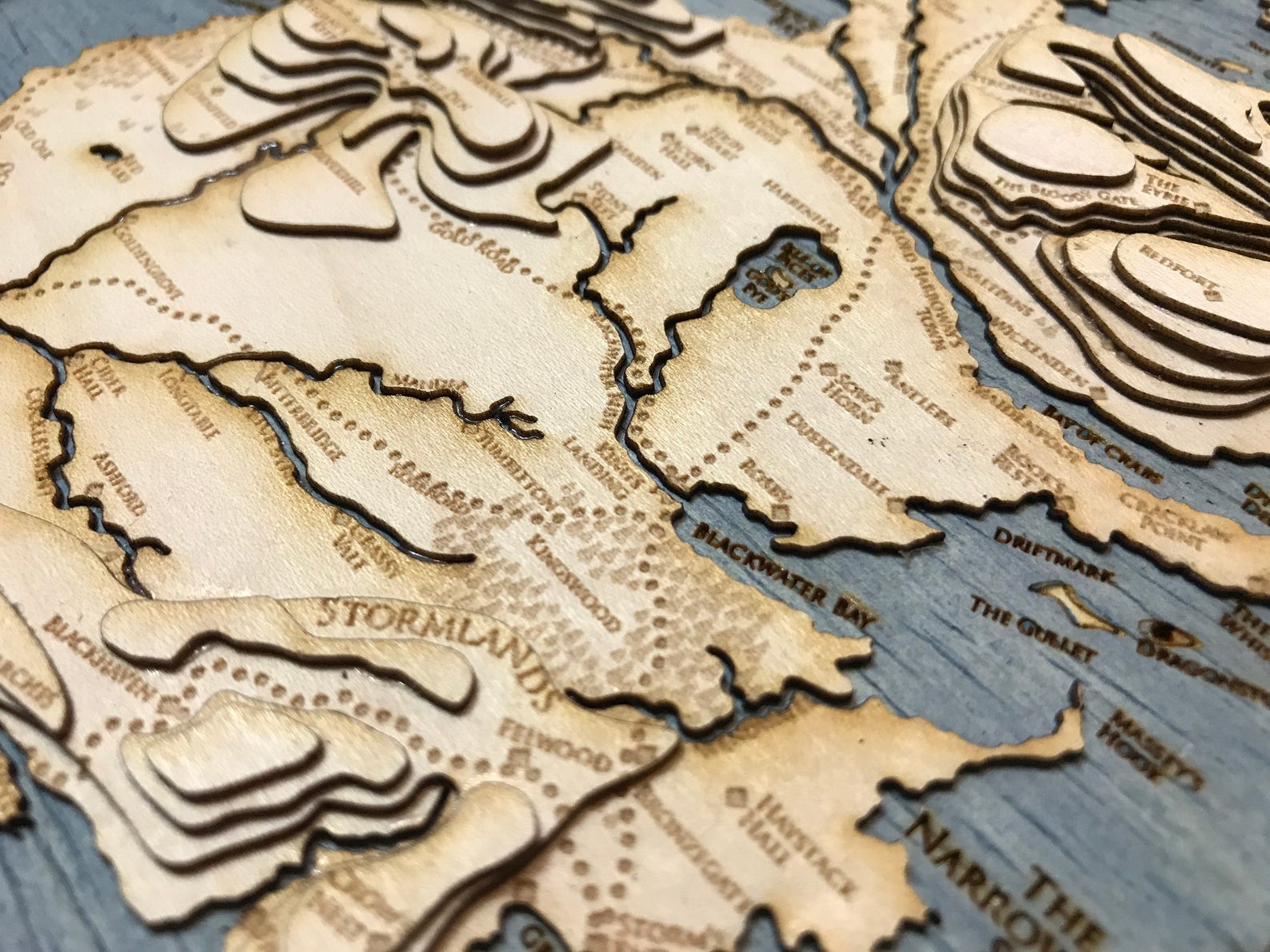 Topographic Map of Westeros Game of Thrones 5.5 X Etsy