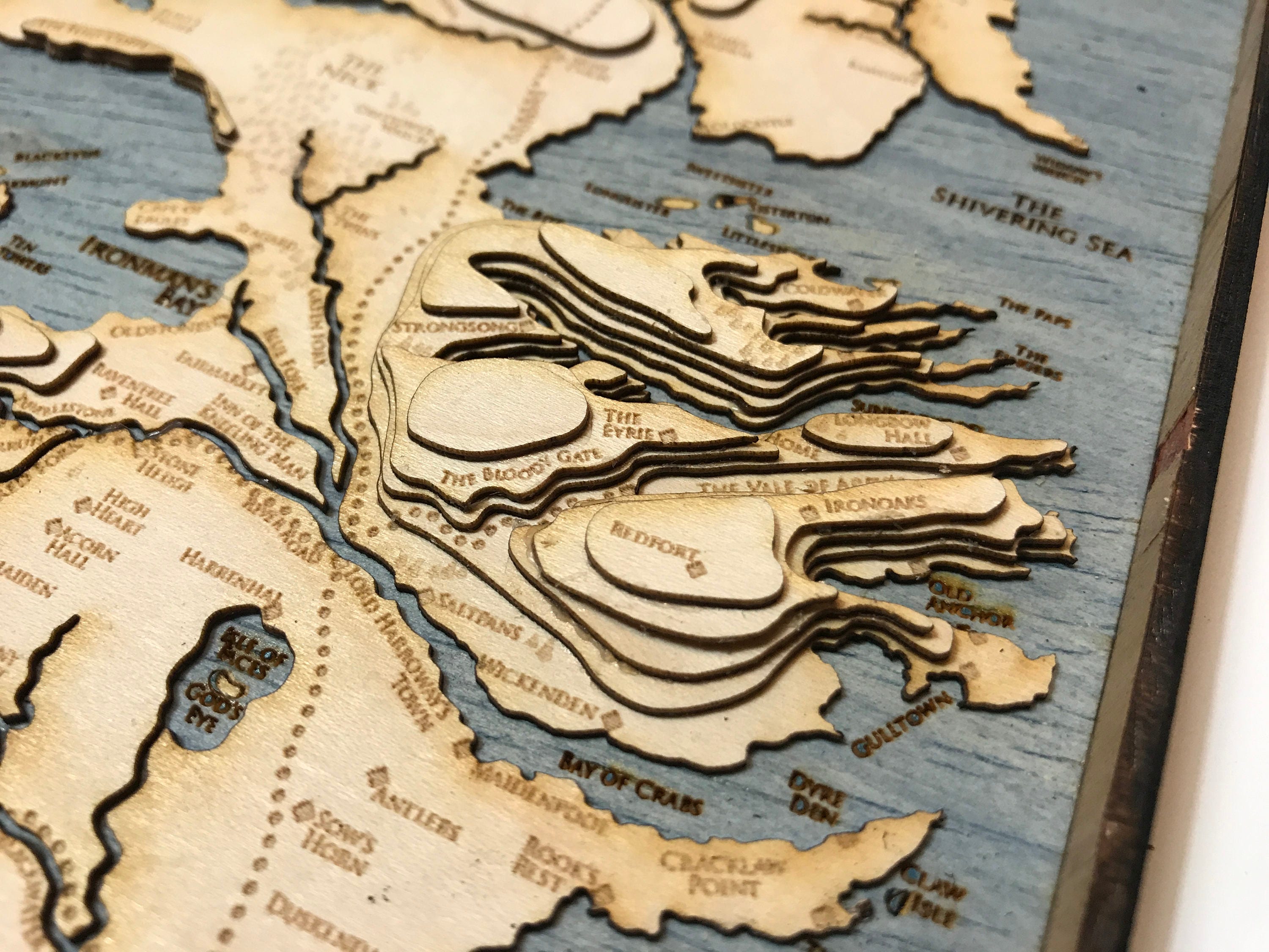 Topographic Map of Westeros Game of Thrones 5.5 X Etsy