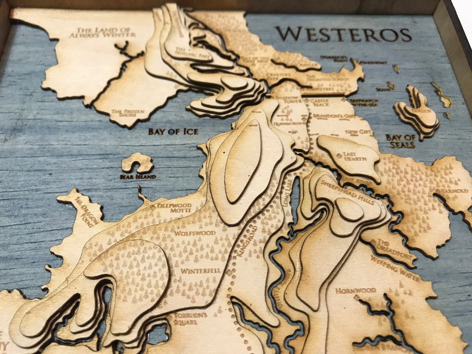 Topographic Map of Westeros Game of Thrones 5.5 X Etsy