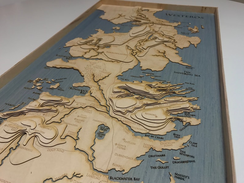 Topographic Map of Westeros Game of Thrones 12 X Etsy