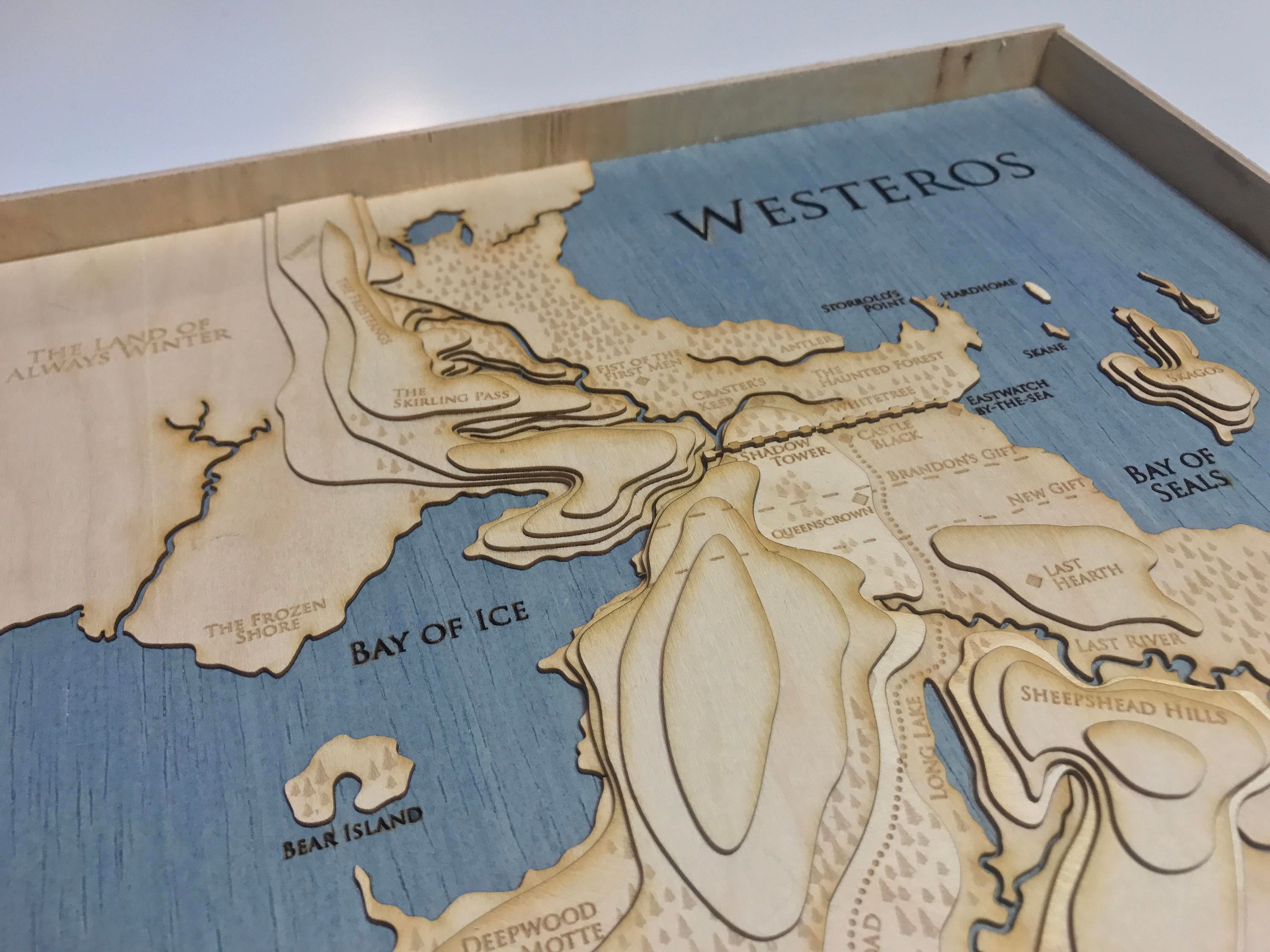 Topographic Map of Westeros Game of Thrones 12 X Etsy