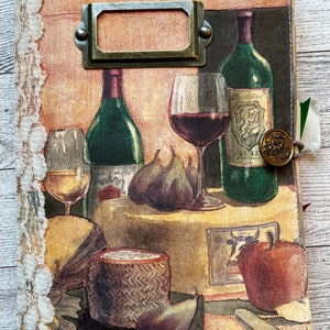 Wein Themen Notizbuch mit Knopfverschluss