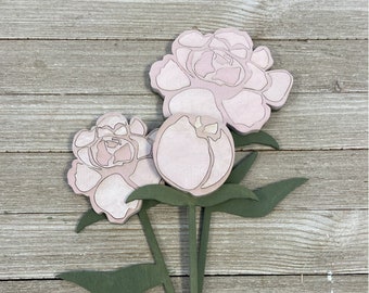 Digital File for Peonies - SVG- Wedding-  Laser cut - Wooden Flowers