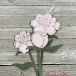 Digital File for Peonies - SVG- Wedding-  Laser cut - Wooden Flowers