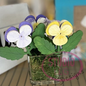 Digitale Datei für Stiefmütterchen- Stiefmütterchen - SVG- Hochzeit- Herzstück - Holzblumen
