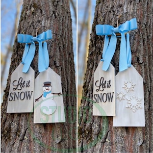Digital File for Let it Snow Door tag -  Reversible - Wall Decor - SVG - Instant Download