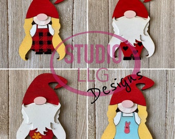 Digital File for Gnomes with Interchangeable Clothing - Gnome Outlines - SVG - Instant Download