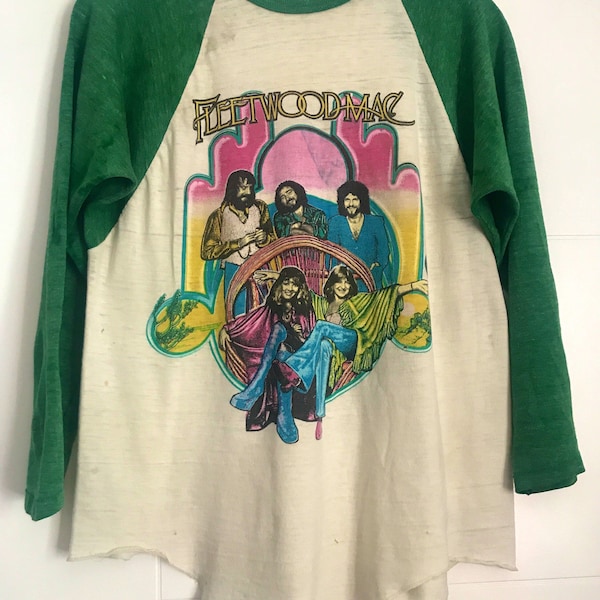 Vintage Fleetwood Mac Bootleg Parking Lot 1979 Tusk Tour Raglan Baseball T Shirt size L