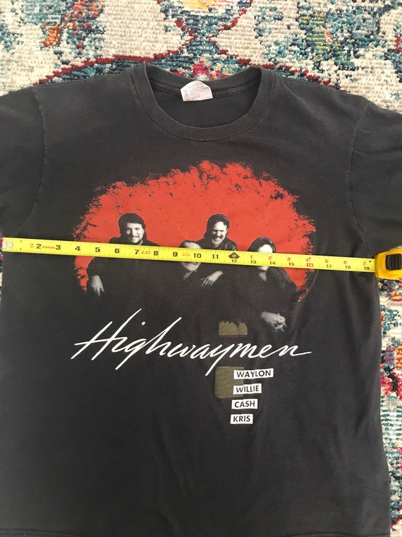 Vintage Highwaymen 1990 Tour Shirt Willie Nelson,… - image 5