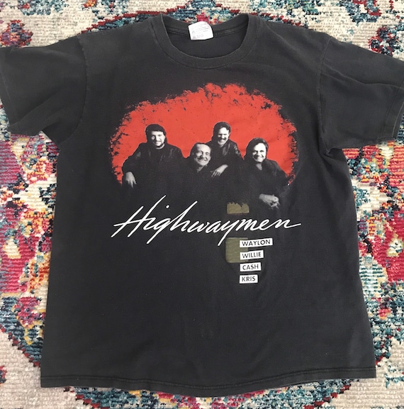 Vintage Highwaymen 1990 Tour Shirt Willie Nelson,… - image 1