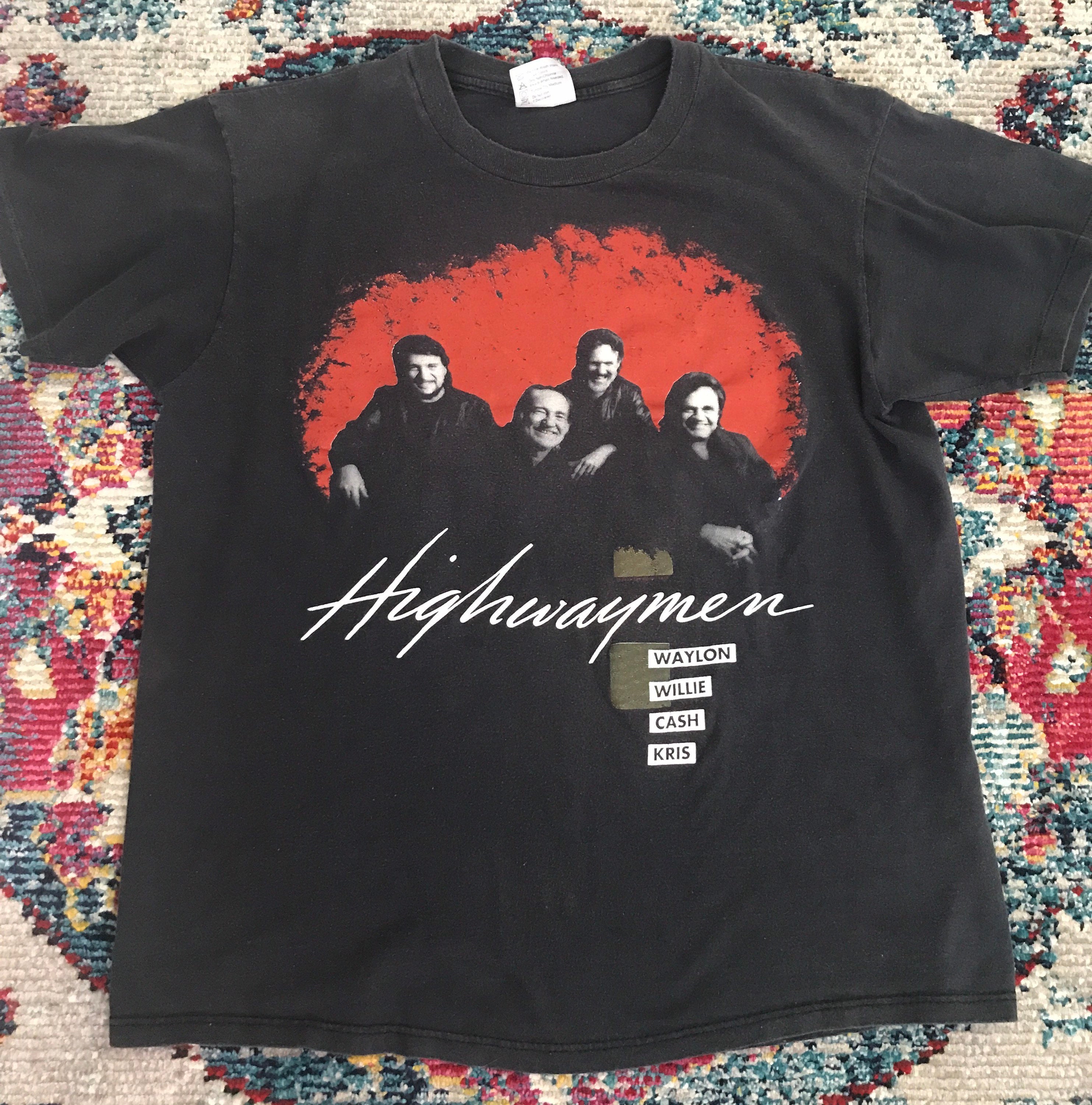 Vintage Highwaymen 1990 Tour Shirt Willie Nelson, Johnny Cash 