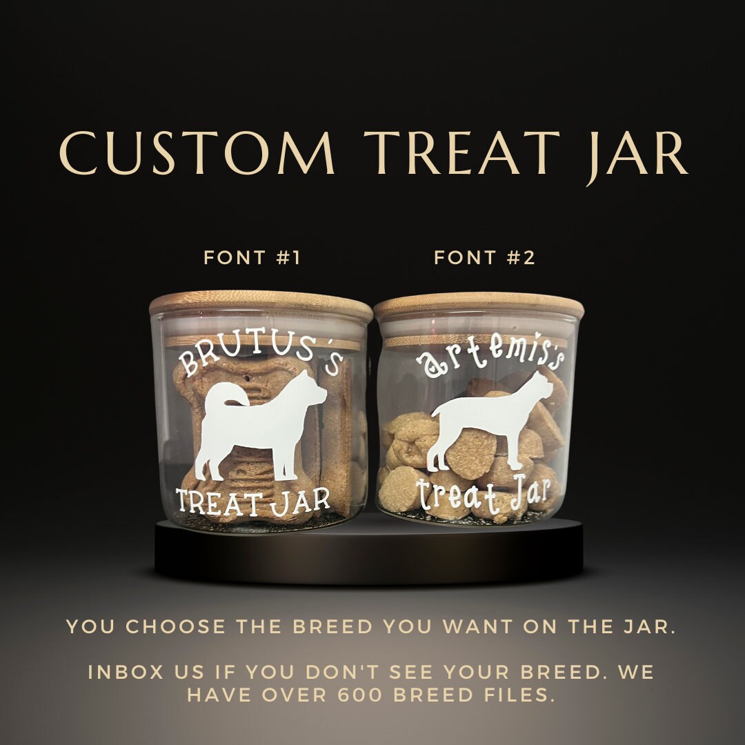 Personalized Dog Treat Jar 20oz Custom Treat Jar Etsy