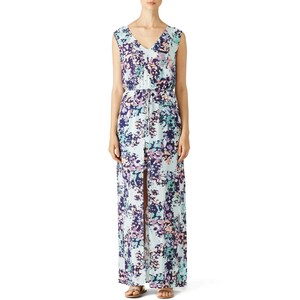 Robe BCBGMAXAZRIA Violette Et Blanche - Taille XS, En Soie, Excellent état
