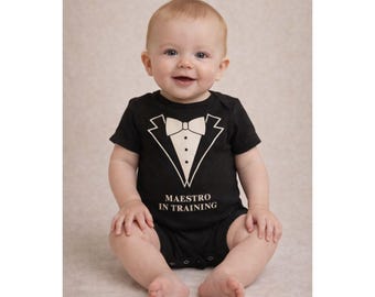 Mono de director de orquesta de la Ópera Metropolitana de esmoquin, talla 6 meses