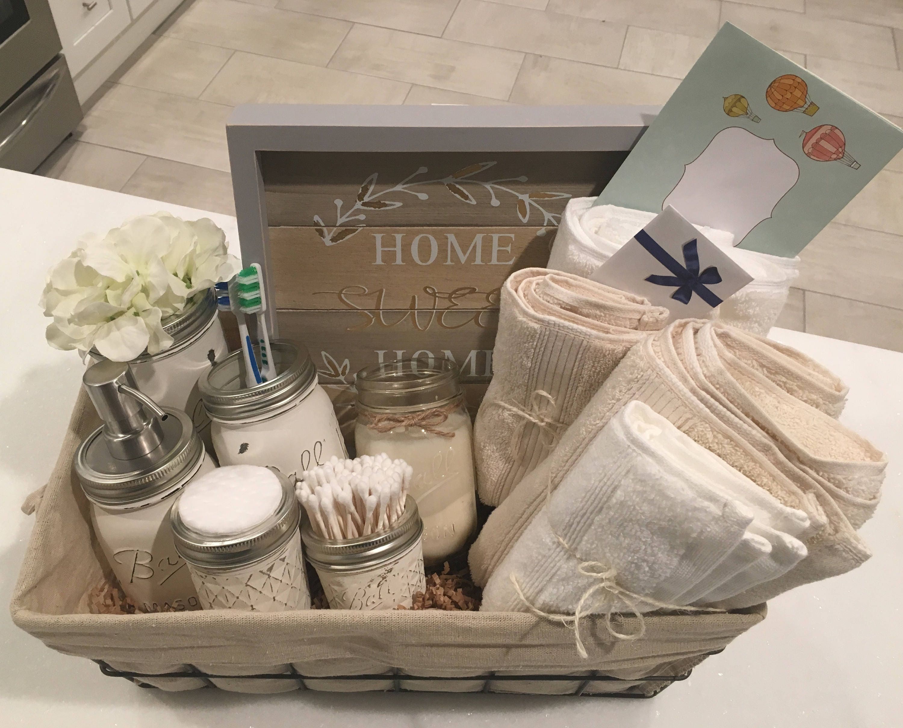 Closing Basket Housewarming Basket Wedding Gift Bathroom Etsy