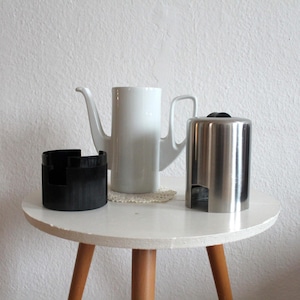Weiden Bauschen coffee pot with metal warming stand in white ceramic