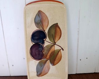 Plato largo para servir  / Plato de cerámica con estampado de ciruelas / Waechtersbach Alemania Occidental