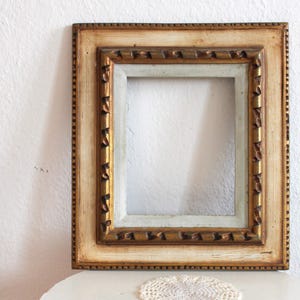 Vintage Wooden Frame gold and white