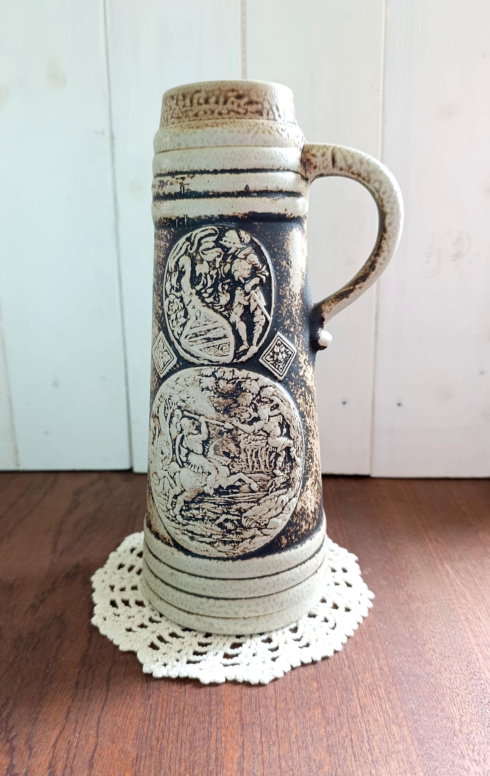 Ancienne Tasse à Bière GERZ Allemagne Stein Céramique OLYMPIA Pub 1/2 L