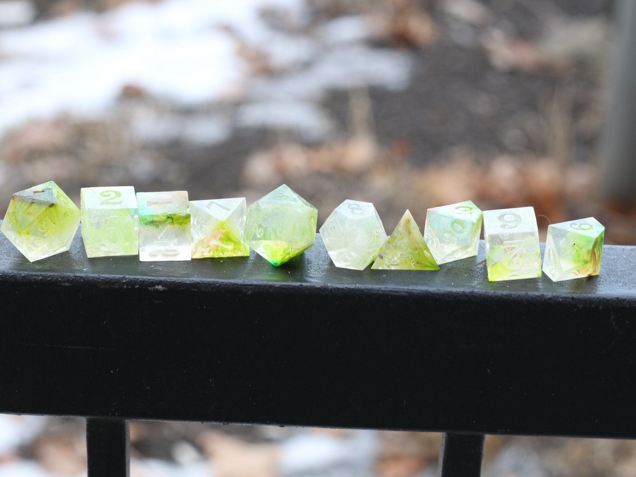 RAW Sharp Edge Dice Set for Dnd Dungeons and Dragons Polyhedral Dice