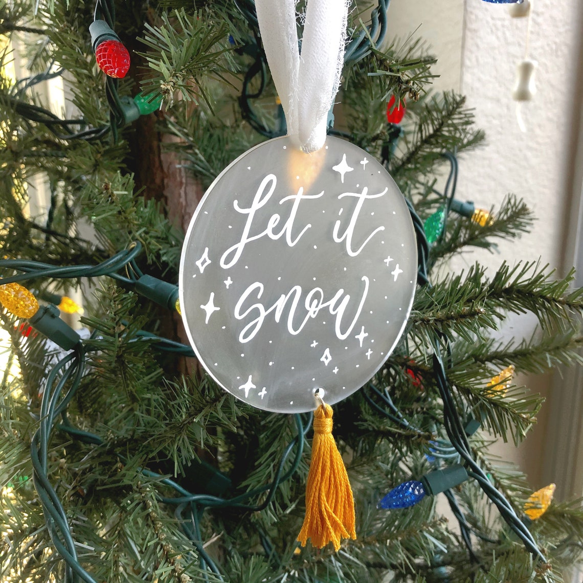 Let It Snow Frosted Acrylic Ornament Christmas Ornament 2020 | Etsy