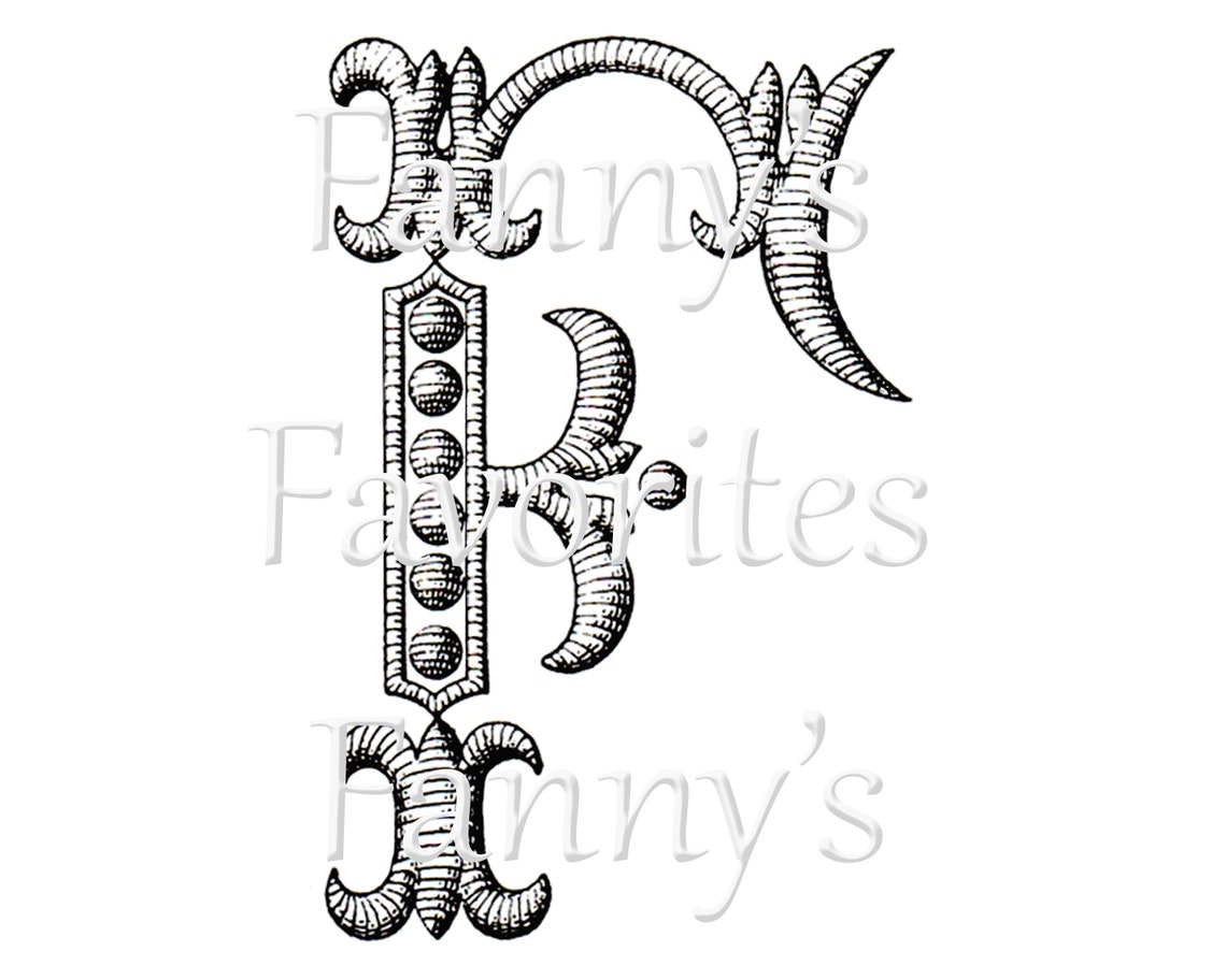Vintage Letter F Monograms: Graphic Design Initials (instant Download ...