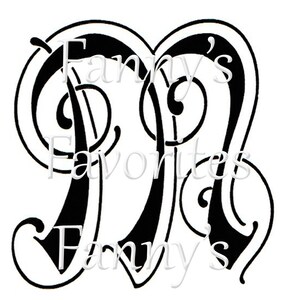 5 Vintage Letter M Monograms, M Initials, Graphic Monogram Designs ...