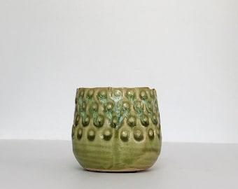 Green Textured Ceramic Succulent Planter