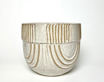 Glazed White Planter Bowls - 2 sizes