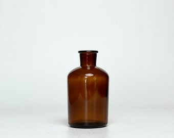 Small Amber Glass Apothecary Vase