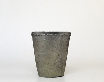 Textured Cement Planter w/ Weathered Design