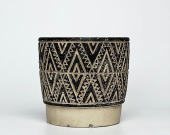 Small Textured Cement Planter w/ Rustic Finish