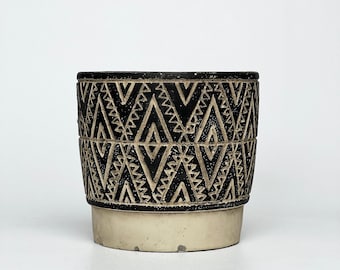 Textured Cement Planter w/ Rustic Finish