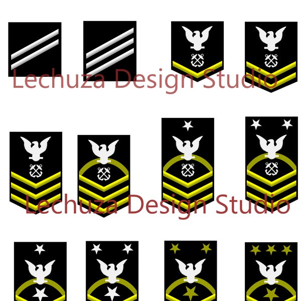 Navy Boatswain's Mate Rating Badge SVG cutting design files (you get 5 file types of each of the 12 rates: pdf, svg, dxf, eps, studio3)