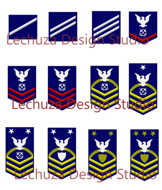 Coast Guard USCG Enlisted Rank Stripes SVG Cutting Design Etsy