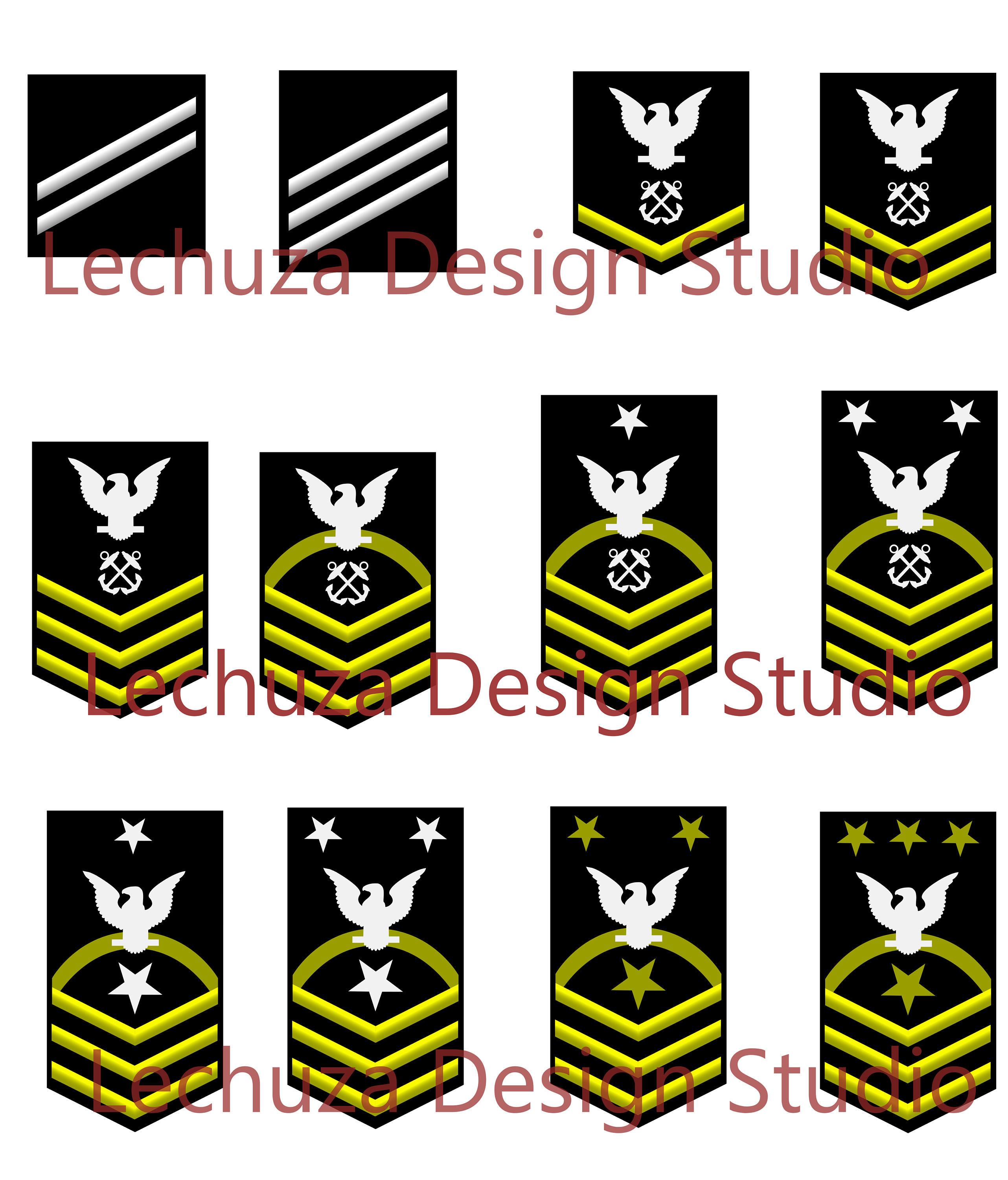 Navy Boatswain's Mate Rating Badge SVG Cutting Design Files you Get 5