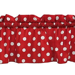 lovemyfabric Cotton Fun With Polka Dots/Spots Design Kitchen Curtain Valance Window Treatment image 2