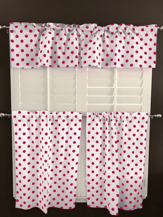 lovemyfabric Cotton White Polka Dots Design Kitchen Curtain Valance-Yellow